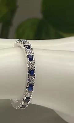 1.08 Carat Blue And White SAPPHIRE Silver Ring. RETAIL Zales FOR $328.00 • $75