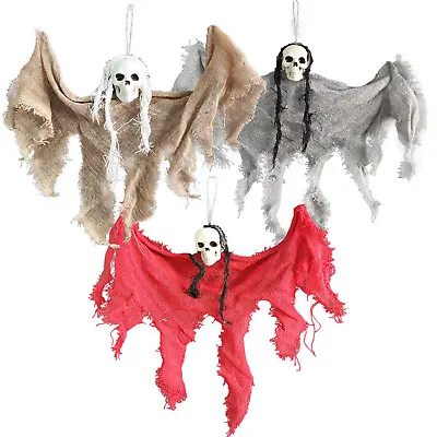 3x Halloween Hanging Ghost Skeleton Decorations Prop Spooky Horror Scary Decor • £6.47