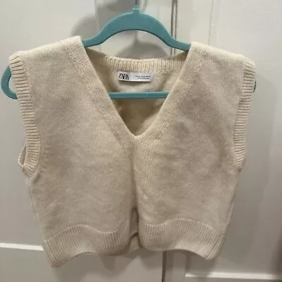 Zara White Sweater Vest Size M • $15