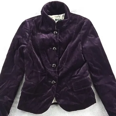 J Crew Bella Blazer Velvet Equestrian Jacket Women Sz 4 Purple  • $27.79
