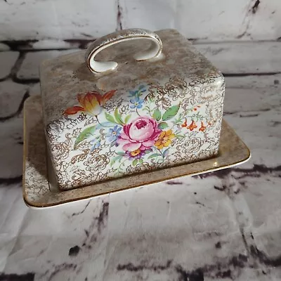 Vintage Royal Winton Chintz Butter Cheese/Butter Dish With Cover • $24.95