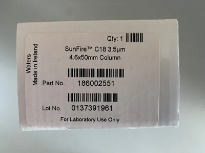 Waters Brand New Sealed SunFire C18 3.5 Um 4.6x50 Mm Column PN 186002551 • $160