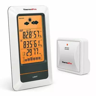 $37.99 • Buy Digital LCD Indoor & Outdoor Weather Station Barometric Thermometer Wireless