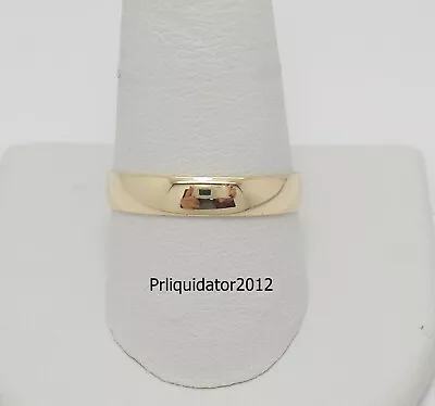 Mens 4mm Wide Plain Polished Wedding Band Bridal Ring Size 11 - 10K Yellow Gold • $139.99