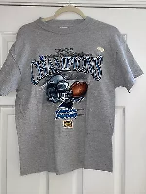 VINTAGE Carolina Panthers 2003 Conference Champions T Shirt Youth XL 18-20 • $13.99