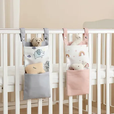 Baby Crib Organizer Bed Hanging Storage Bag Cot Diaper Organizer Kids Toys Wi • £8.84