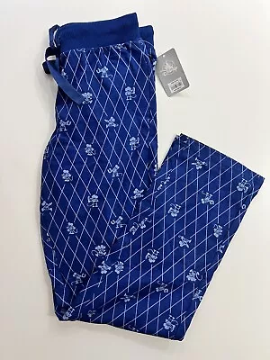 DISNEY STORE Sz S Men’s NWT MICKEY MOUSE PJ LOUNGE PANTS PLANE CRAZY Blue Pajama • $24.99