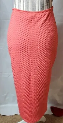 Va Va Voom Skirt Midi Body Fitting Hi Rise Sexy Coral Sexy Med • $24