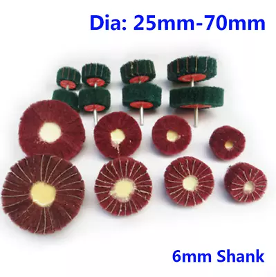 £2.10 • Buy 6mm Shank Nylon Fiber Wheel Polishing Sanding Grinding Flap Wheel Dia 25mm-70mm