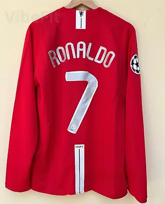 2007-08 Manchester United RONALDO 7 Long Sleeve Jersey UEFA Champions League • $73