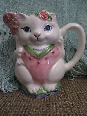 Mary Ann Baker CAT PITCHER CREAMER Hand Painted Otagiri Original Label • $22