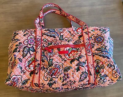 VERA BRADLEY Pink Flowers XL Travel Duffle Bag HTF • $37.50