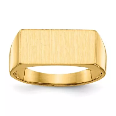 10k Yellow Gold 8.0x16.5mm Open Back Signet Ring For Mens Size 9 • $396