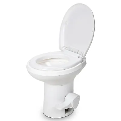 Portable Toilet High Profile W/ Pedal Flush For Motorhome Caravan Travel White • $116.59