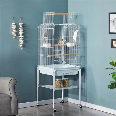 £61.69 • Buy Bird Cage Open Play Top Budgie Cage For Small Birds Parrot Cage W/ Rolling Stand