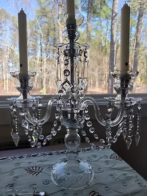 VINTAGE 16  CUT CRYSTAL CANDELABRA ~for~ CANDLES Perfect Condition. • $335