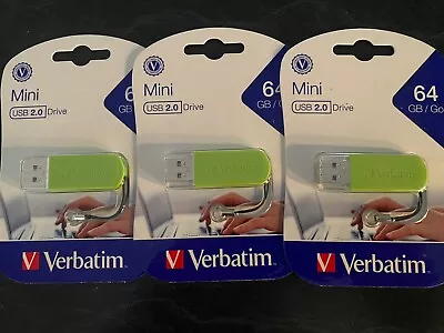 3x Verbatim Store 'N' Go Mini Usb Drive 64Gb • $60