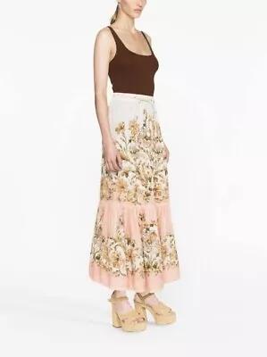 Zimmermann Chintz Floral Linen Maxi Skirt Size 1/AUUK8/US4 • $279