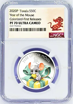 2020 PROOF Silver Lunar Year Of The MOUSE Baby NGC PF 70 1/2oz Coin 1st Releases • $279.99