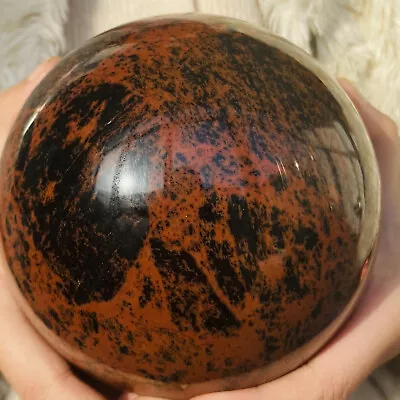 Natural Red Mahogany Obsidian Quartz Crystal Sphere Ball Healing 1780g • $56.42