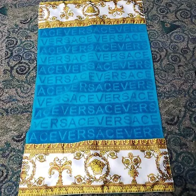 Versace  Baroque Blue Designer Body Towel Wash Cloth • $110