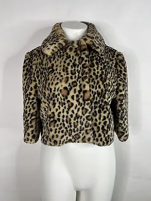 Vtg Moschino Cheap & Chic Cropped Leopard Print Faux Fur Jacket 46 L • $235