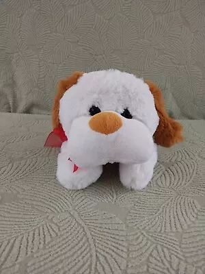 Puppy Dog Plush 12  White Brown Red Stuffed Animal 2015 Animal Adventure Inc. • $14.99