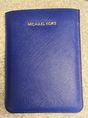 Michael Kors Blue Saffiano Leather Apple IPad Mini Sleeve Carrying Case Pouch • $19