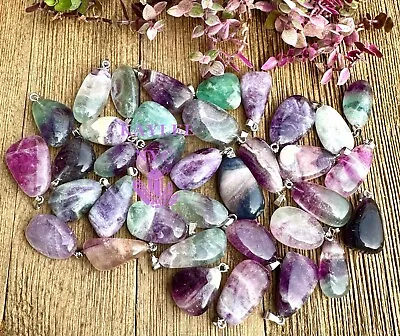 Wholesale Lot 36 Pcs Natural Fluorite Crystal Pendant Healing Energy • $25