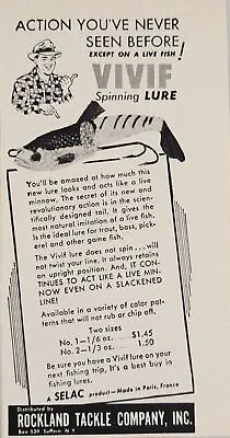 1954 Print Ad VIVIF Spinning Fishing Lures Rockland Tackle Co. SuffernNY • $9.88