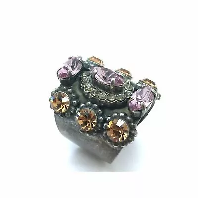 Mariana Ring Antique Design Orange & Purple Austrian Crystal My Treasures Coll. • $129