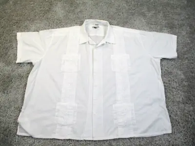 Foxfire Shirt Mens 5XL White Guayavera Rockabilly Vacation Mexican Wedding • $22.49