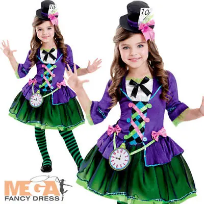 £17.99 • Buy Mad Hatter Girls Fancy Dress Fairy Tale World Book Day Childrens Kids Costume
