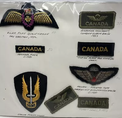 Vintage Military Patch Lot Of 11 Patches Airborne Parachutist RCAF Canada • $45