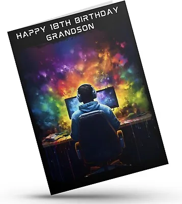 Glossy  13th 14th 15th 16th 17th 18th Birthday Card Gamer Teenager Son Grandson • £3.99