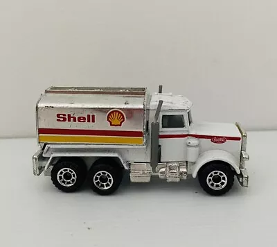 Vintage Matchbox Peterbilt Shell Tanker Truck White Chrome Die Cast Toy Car 1981 • $9