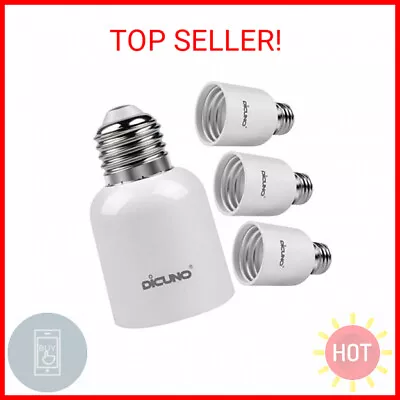 DiCUNO E26 To E39 Socket Adapter Medium E26 To Mogul E39 Screw Base Light Bulb • $16.40