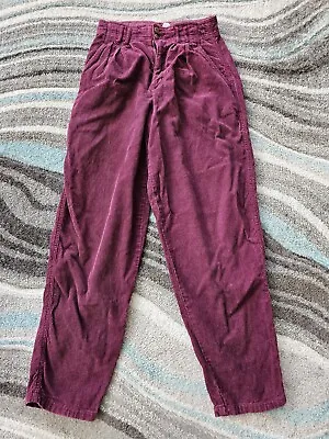 Vintage Baggy Corduroy Pants Womens 8 X 28 Red 80s 90s Skater  • $14.94