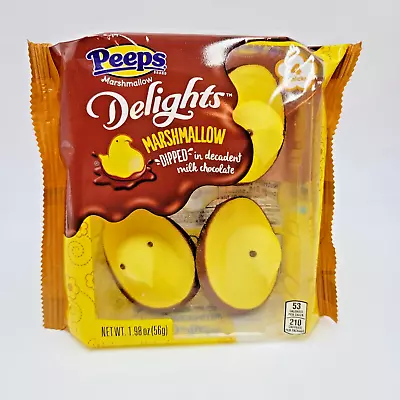 Peeps Delights Chicks Yellow Marshmallow Chocolate Dipped Easter 4 Pk BB 08/2024 • $10.40