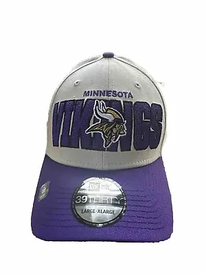 NEW Minnesota Vikings New Era Stone/Purple 2023 NFL Draft 39THIRTY Flex Hat L/XL • $25.23