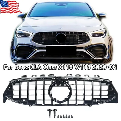 Glossy Black GT R Front Grille For Mercedes Benz CLA W118 C118 CLA35 AMG 2020-ON • $132.99