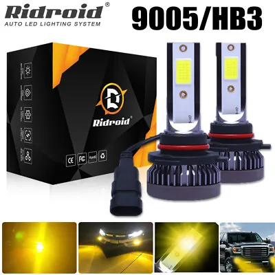 Mini 9005 HB3 LED Headlight Bulbs Hi/Low Beam 3000K Yellow Light Fog Lights Lamp • $9.99