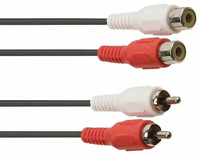 £3.75 • Buy RCA Phono EXTENSION Twin RED WHITE Audio Cable 2 X Male To Female Lead 2m 5m 10m