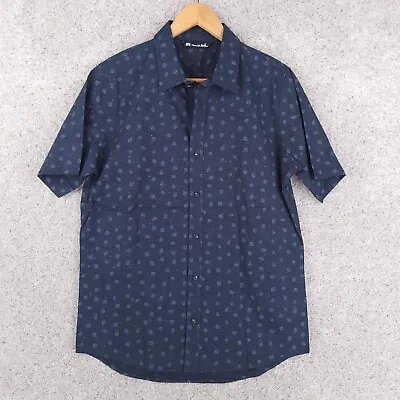 $19.99 • Buy Travis Mathew Shirt Men Medium Button Up Blue Short Sleeve Shrub Polka Dot Golf