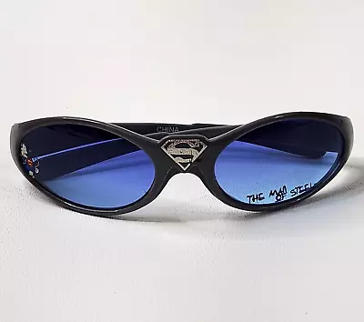 Vintage Superman The Man Of Steel Kids Sunglasses Black With Blue Lens  • $9.72