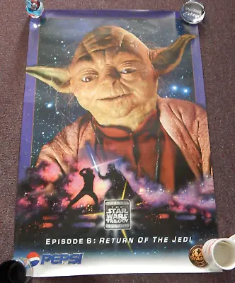 Vintage 1996 Star Wars Episode 6 Special Edition 24x36 Pepsi Yoda Poster • $14.99