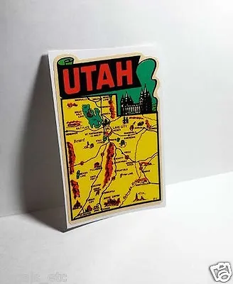 State Of Utah Vintage Style Travel Decal Vinyl Sticker Luggage Label • $4.69