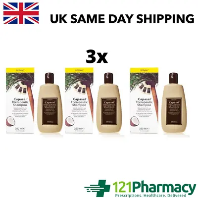 3x Capasal Therapeutic Dermal Shampoo - 250ml - Coal Tar - For Dry Scaly Scalp  • £26.99