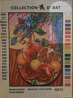$21.50 • Buy Needlepoint Canvas 30x40  Pomegranate Canvas Only 12x16 Inch