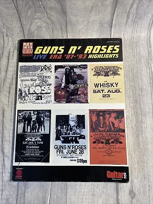 Guns N Roses Live Era '87-93 Highlights Cherry Lane Guitar Tab Book Vocal GNR • £50